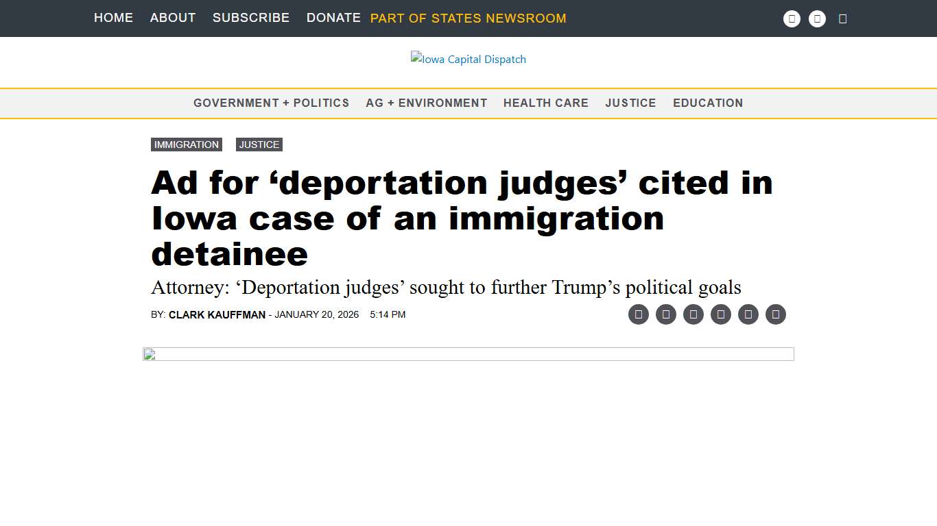 Ad for 'deportation judges' cited in Iowa case of an immigration detainee • Iowa Capital Dispatch